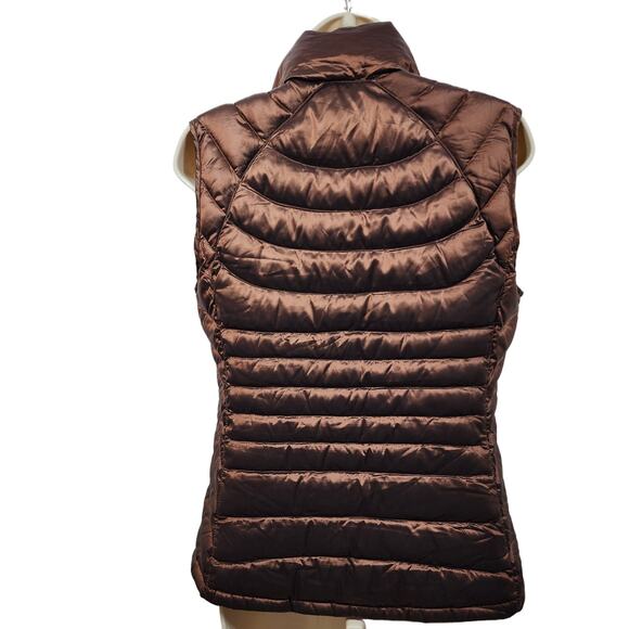 Bernardo Womens Puffer Vest Small Metallic Brown Goose Down Full Zip Gorpcore - Picture 2 of 11